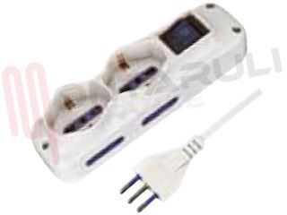 Immagine di PRESA MULTIPLA 2PR. SCHUKO+4PRESE BIVALENTI C/INTERRUTOR 16A