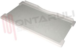 Immagine di RIPIANO IN VETRO CON BORDI IN PLASTICA BIANCO
