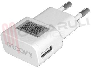 Immagine di CARICATORE BIANCO USB 1A 5V A SPINA