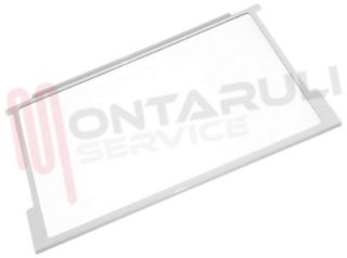 Immagine di RIPIANO IN VETRO CON BORDI IN PLASTICA BIANCO 465X300MM.