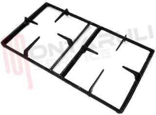 Immagine di GRIGLIA 2 FUOCHI GHISA 447X254MM. NERA REX NAONIS