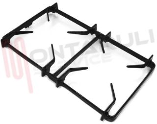 Immagine di GRIGLIA 2 FUOCHI GHISA 393X213MM. NERA OLMAR