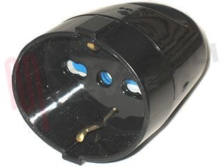 Immagine di PRESA VOLANTE SCHUKO 2X16A+T BIVALENTE NERA