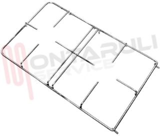 Immagine di GRIGLIA 2 FUOCHI FILO 470X263MM. CROMATA IGNIS