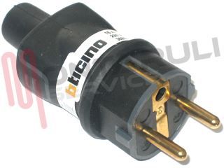Immagine di SPINA VOLANTE SCHUKO 2P+T 16A IP44 IN CAUCCIU'