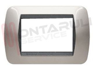 Immagine di PLACCA 3 POSTI IN METALLO ALLUMINIO CHIARO SERIE LIVING INT.