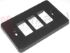 Immagine di PLACCA RETTANGOLARE NERA 3 POSTI SERIE MAGIC C/SUPPORTO