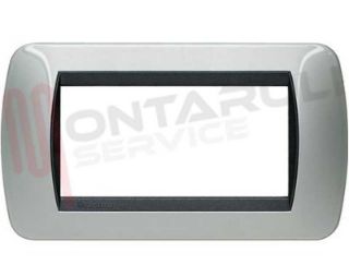 Immagine di PLACCA 4 POSTI IN METALLO ALLUMINIO CHIARO SERIE LIVING INT.