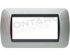 Immagine di PLACCA 4 POSTI IN METALLO ALLUMINIO CHIARO SERIE LIVING INT.