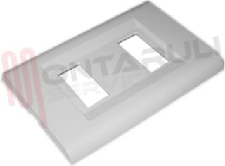 Immagine di PLACCA IN ABS SERIE "CLICK" 2 FORI BIANCO