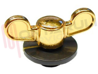 Immagine di MANOPOLA RUSTICA FORNO MARRONE/ORO D.6MM.