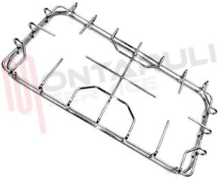 Immagine di GRIGLIA 2 FUOCHI FILO 341X226MM. CROMATA STAR