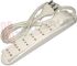 Immagine di PRESA MULTIPLA 6PR. BIVALENTE BIANCA CON CAVO 3X1MMQ 1,5MT.