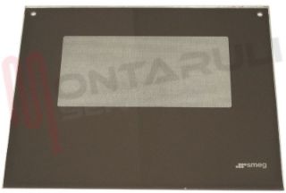 Immagine di VETRO FORNO ALT.423X496MM. MARRONE ESTERNO C/ FORI SMEG