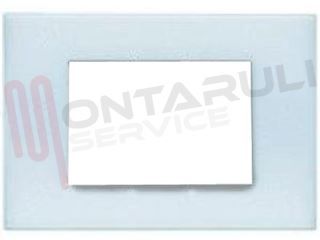 Immagine di PLACCA 3 POSTI PLASTICA BLU OPALINO SERIE LIGHT