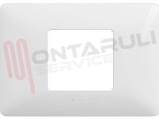 Immagine di PLACCA 2 POSTI CENTRATI BIANCA SERIE MATIX