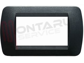 Immagine di PLACCA 4 POSTI PLASTICA NERO METALLIZZATO SERIE LIVING