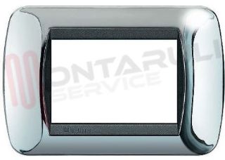 Immagine di PLACCA 3 POSTI METALLO CROMATO LUCIDO SERIE LIVING