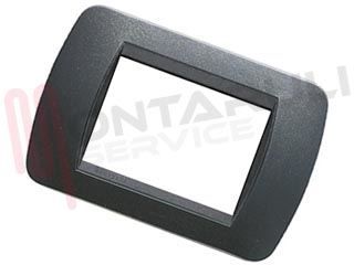 Immagine di PLACCA RETTANGOLARE 3 POSTI NERA METALLIZZATA SERIE LIVING