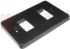 Immagine di PLACCA RETTANGOLARE NERA 2 POSTI SERIE MAGIC C/SUPPORTO