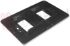 Immagine di PLACCA RETTANGOLARE NERA 2 POSTI SERIE MAGIC C/SUPPORTO
