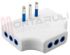 Immagine di ADATTATORE MULTIPLO PIATTO 2P+T 10A BIANCO 3 USCITE