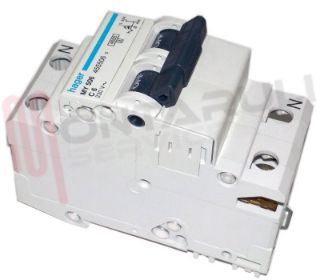 Immagine di MAGNETOTERMICO 1P+N C6 4,5KA 2MOD. HAGER