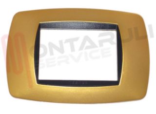 Immagine di PLACCA RETTANGOLARE 3 POSTI GIALLO PERLA SERIE MODO