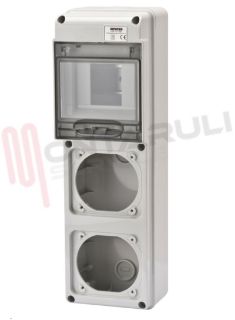 Immagine di CENTRALINO PARETE IP55 4 MODULI 2 CALOTTE