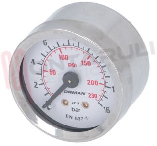 Immagine di MANOMETRO POMPA GRUPPO EROGAZIONE Ø41MM. 0-16 BAR ATTACCO M6