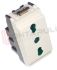 Immagine di PRESA BIVALENTE 2P+T 16A P17/11 BIANCO AVORIO SERIE IDEA