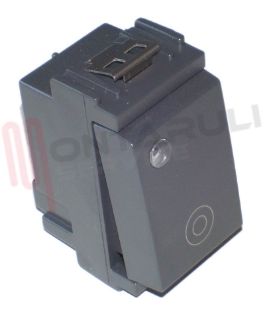 Immagine di PULSANTE UNIPOLARE 10A LUMINOSO GENERICO GRIGIO SERIE IDEA