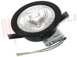 Immagine di FARETTO INCASSO F60 20W MARTE H25 NERO GZ4 SPILLO