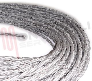 Immagine di TRECCIA SETA 3X0,50MMQ ARGENTO DOPPIO ISOLAMENTO