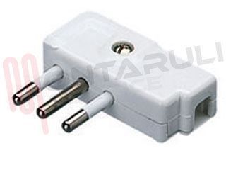 Immagine di SPINA PIATTA 90° 2P+T 10A BIANCA 92801059