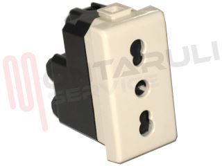 Immagine di PRESA BIVALENTE 2P+T 10/16A AVORIO SERIE MAGIC TT