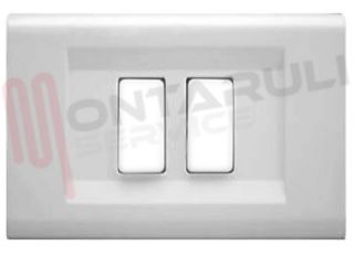 Immagine di PLACCA 2 POSTI CENTRALI ABS BIANCA SERIE CLICK