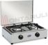 Immagine di FORNELLO 2 FUOCHI INOX PIANO ESTRAIB.VALV. GPL