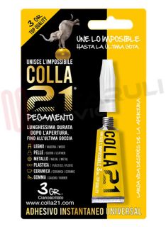Immagine di COLLA 21 3GR. CIANOACRILATO DI ETILE LIQUIDA PROFESSIONALE