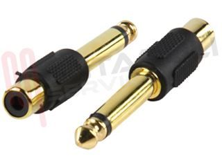Immagine di ADATTATORE AUDIO 1 RCA FEMMINA / JACK MASCHIO 6,3MM MONO