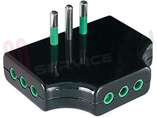 Immagine di ADATTATORE TRIPLO PIATTO 3 PRESE 2P+T 10A NERO