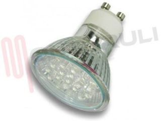 Immagine di LAMPADA DICROICA 12 LED 1,2W GU10 230V NEUTRO TRASPARENTE