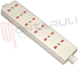 Immagine di PRESA MULTIPLA 6PR. BIVALENTI S/CAVO BIANCA 10/16A