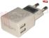 Immagine di CARICATORE BIANCO DOPPIO USB 2,4A 5V A SPINA