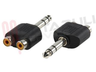 Immagine di ADATTATORE AUDIO 1 JACK MASC 6,3MM / 2 RCA FEMM STEREO