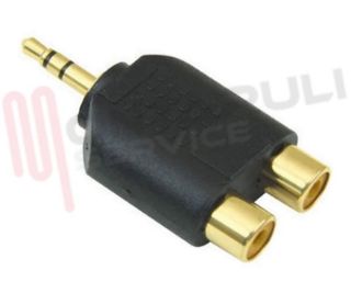 Immagine di ADATTATORE AUDIO 1 JACK MASC 3,5MM / 2 RCA FEMM STEREO
