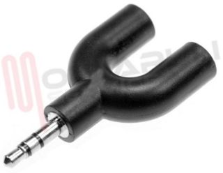 Immagine di ADATTATORE STEREO 1 JACK MASC 3,5MM / 2 JACK FEMM 3,5MM