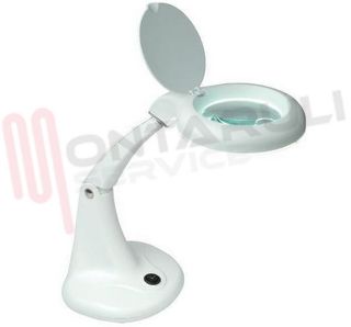Immagine di LAMPADA DA TAVOLO 40 LED CON LENTE INGRANDIMENTO Ø10CM.