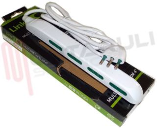 Immagine di PRESA MULTIPLA 4PR. BIVALENTE SLIM CAVO 1,5MT. BIANCA SLIM4