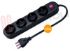 Immagine di PRESA MULTIPLA 4PR. SCHUKO/BIV. 2P+T 16A NERA CLICK-AROUND